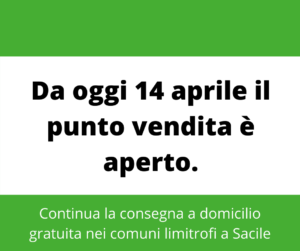 Punto vendita aperto dal 14/04